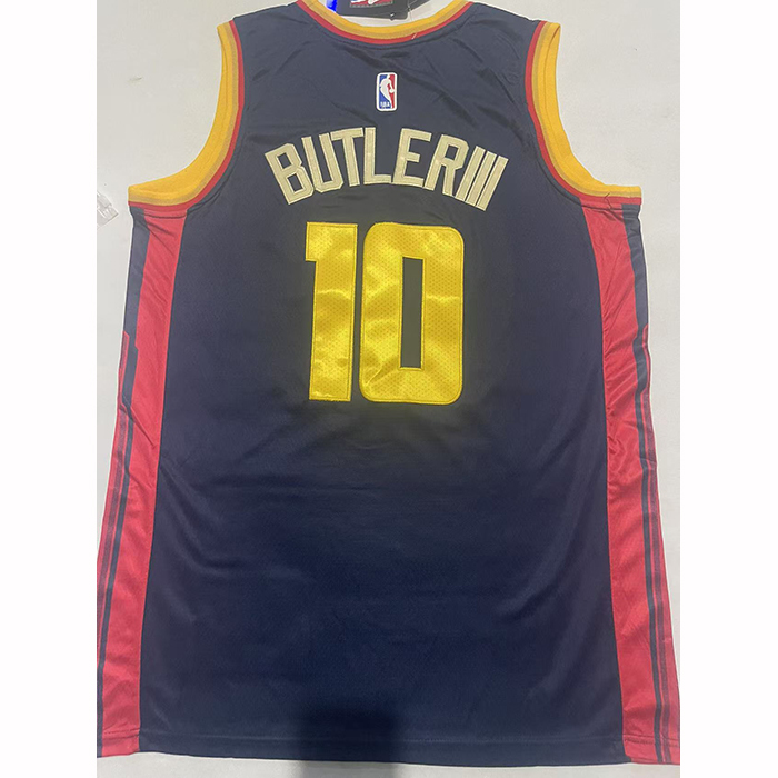 Camiseta Golden State Warriors Jimmy Butler III NO 10 Ciudad 2024-25 Azul